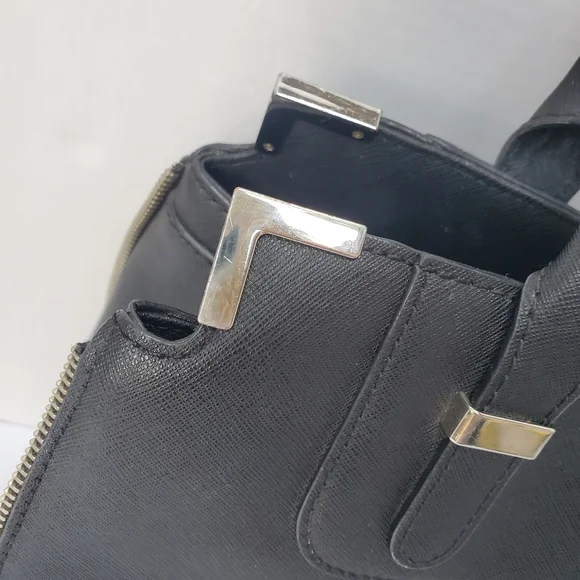 Rebecca Minkoff Leather Regan Bedford Black Gold Amorous Satchel Shoulder Bag - Picture 8 of 12